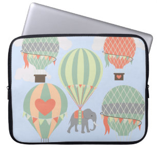 Toenemende luchtballonnetjes met luchtlephant laptop sleeve