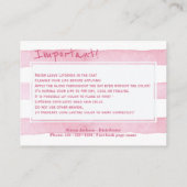 Toepassingsinstructies voor lippenproductdistribut visitekaartje (Achterkant)