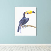 Toerasbare tropische vogel canvas afdruk (Insitu (Houten vloer))