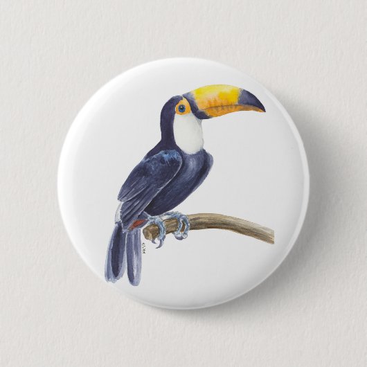 Toerasbare tropische vogel ronde button 5,7 cm (Voorkant)