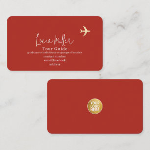 Toerisme en Reizen elegante baksteenrood Visitekaartje