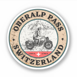 Toerisme van de Oberalp Pass-zwitserse motorfiets Sticker