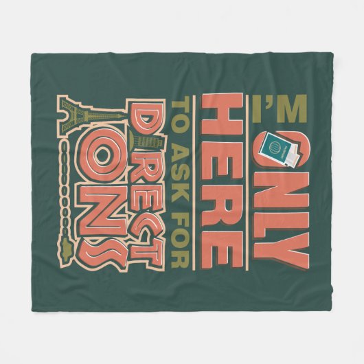 Toerist hier alleen om richting te vragen fleece deken (Voorkant (Horizontaal))