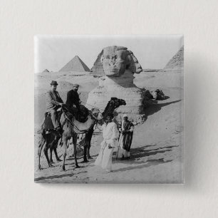 Toeristen Reizen door Sphinx Vierkante Button 5,1 Cm