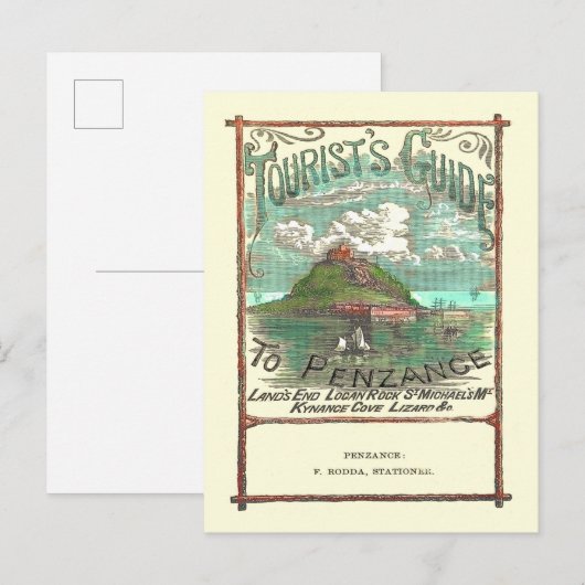  toeristengids voor penzance-reizen briefkaart (Voorkant / Achterkant)