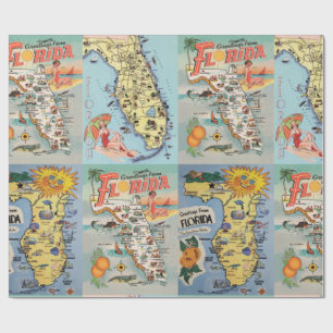 toeristenkaart van Florida Cadeaupapier