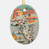 toeristenkaart van Florida Keramisch Ornament (Achterkant)