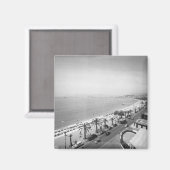 Toeristisch complex uitzicht aan de kust B&W Magneet (Voorkant / Achterkant)