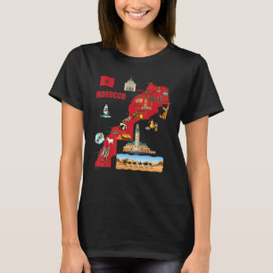 Toeristische kaart van Marokko  Belangrijkste sted T-shirt