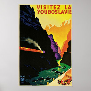  toeristische reiskunst uit 1930 in Joegoslavië Poster