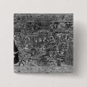 Toernooi in Brussel Vierkante Button 5,1 Cm