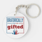 Toespraak en debat Oratorisch geschilderd Sleutelhanger (Achterkant)