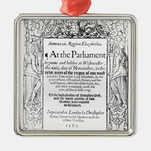 Toespraak van het parlement metalen ornament (Voorkant)