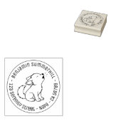 Toespraak Wolf Pup Ronde Rubberstempel (Gestempeld)