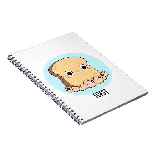 Toest Funny Toast met Toes Pun Notitieboek (Rechterzijde)