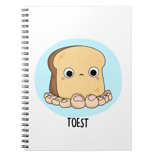 Toest Funny Toast met Toes Pun Notitieboek (Voorkant)