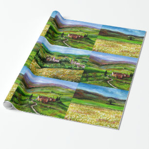TOESTAND LANDSCAPE, GROENE HILLEN GEEL VELDEN VAN CADEAUPAPIER
