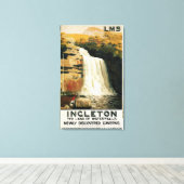 Toestand op het Poster van de waterval Canvas Afdruk (Insitu (Houten vloer))