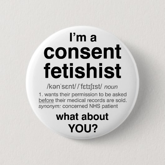 Toestemming Fetishist badge (standaard) Ronde Button 5,7 Cm (Voorkant)
