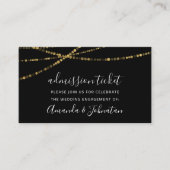 Toestemming Ticket Wedding Gold Licht Black White (Voorkant)