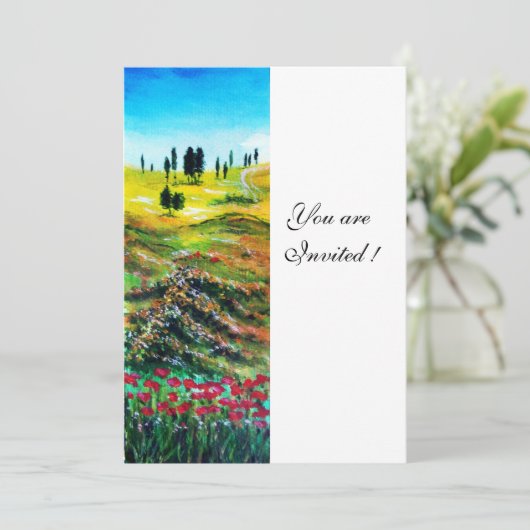 TOESTEMMING VAN HET LANDSCHAP MET POPPEN, wit Kaart (Staand voorkant)