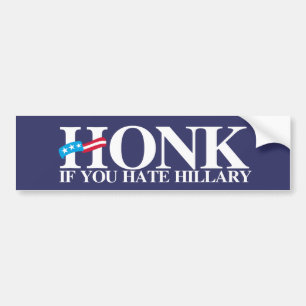 Toeter als je Hillary haat - Anti-Hillary - wit -. Bumpersticker