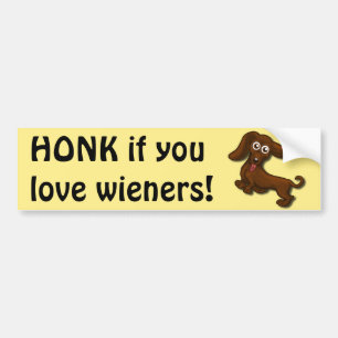 TOETER als je van worstjes houdt, grappige dachshu Bumpersticker