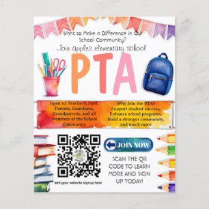 toetreden tot de PTA school recruitment schoolfond Flyer