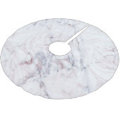 Toets van Rose Witte & Grijze Marmer Swirl Chic Kerstboom Rok (Gekanteld)