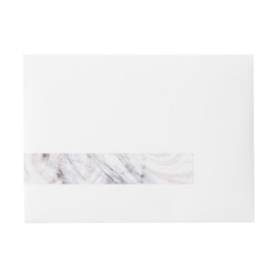 Toets van Rose Witte & Grijze Marmeren Swirl Chic Omwikkelbaar Adreslabel