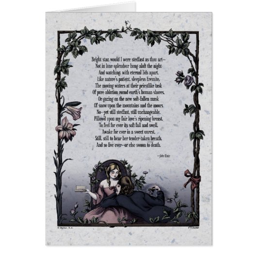 Toetsen "Bright Star" Victoriaans kunstkaart (Voorkant)