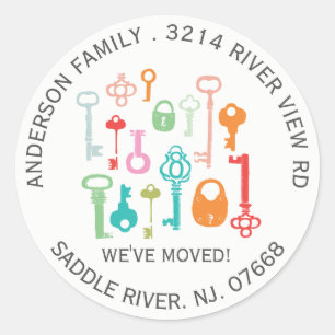  toetsen   Nieuw huisadreslabel Sticker