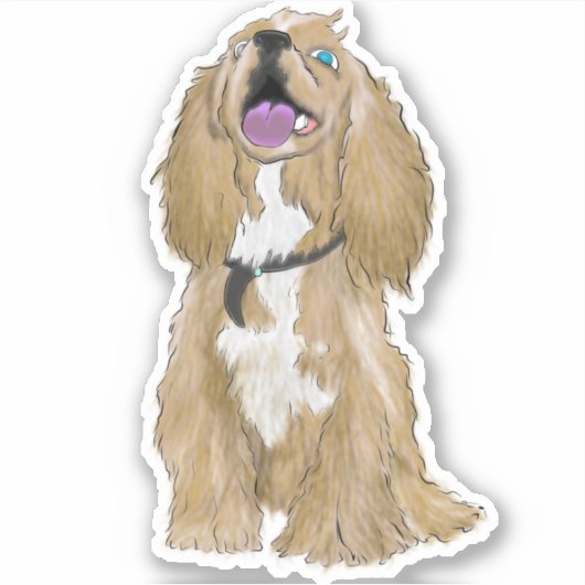Toetsen voor de Miniature Cocker Spaniel Sticker (Voorkant)