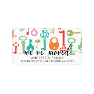 toetsen We hebben het adreslabel verplaatst Etiket