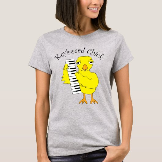 Toetsenbord Chick Tekst T-shirt (Voorkant)
