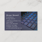 Toetsenbord Computerprogrammeur QR-code blauw Visitekaartje (Voorkant)
