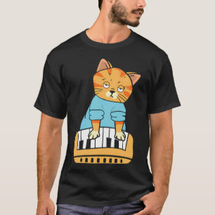 Toetsenbord Kat Meme Muziek Kat Cadeau Grappige DJ T-shirt