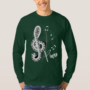 Toetsenbord Treble Clef Fun Muzieknoten Piano Grap T-shirt