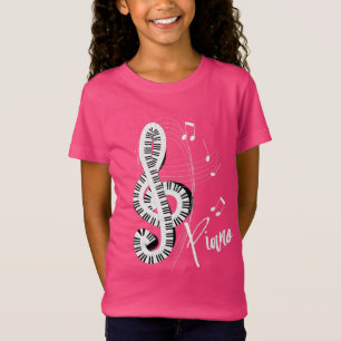 Toetsenbord Treble Clef Fun Muzieknoten Piano Grap T-shirt