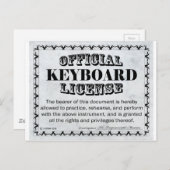 Toetsenbordlicentie Briefkaart (Voorkant / Achterkant)