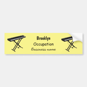 Toetsenbordpianorafbeelding cartoon bumpersticker