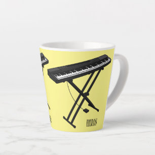 Toetsenbordpianorafbeelding cartoon latte mok