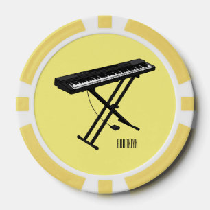 Toetsenbordpianorafbeelding cartoon poker chips