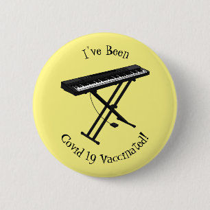 Toetsenbordpianorafbeelding cartoon ronde button 5,7 cm