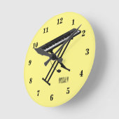 Toetsenbordpianorafbeelding cartoon ronde klok (Hoek)