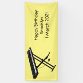 Toetsenbordpianorafbeelding cartoon spandoek (Verticaal)