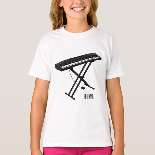 Toetsenbordpianorafbeelding cartoon t-shirt (Voorkant)