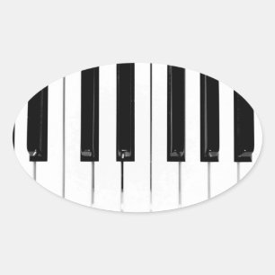 Toetsenbordtoetsen voor piano ovale sticker