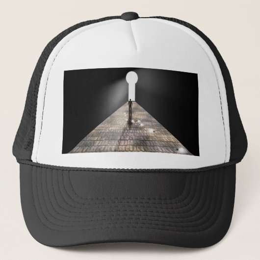 Toetsengat in de ruimte trucker pet (Voorkant)