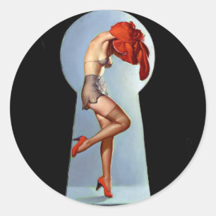 Toetsengat omhoog ronde sticker